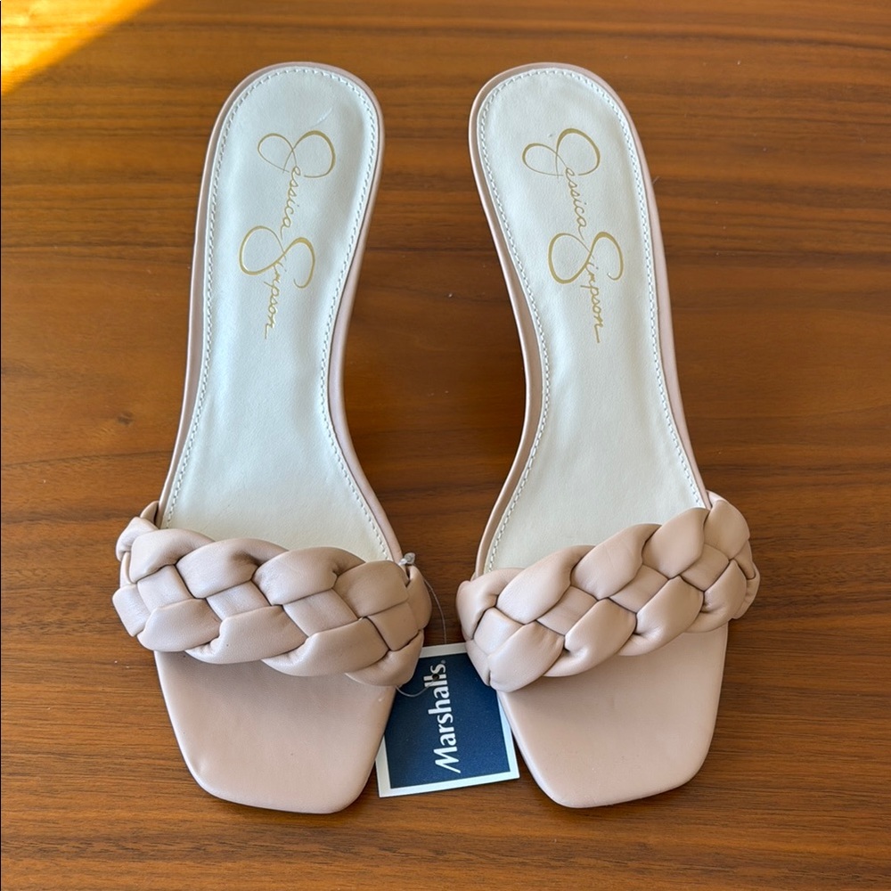 Jessica Simpson Women's Tan Braided Slide Sandals 9M